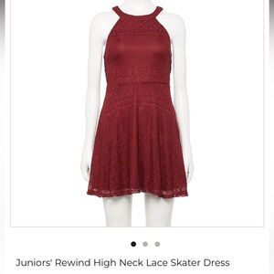 Kohl's Red Halter Fit and Flare Dress